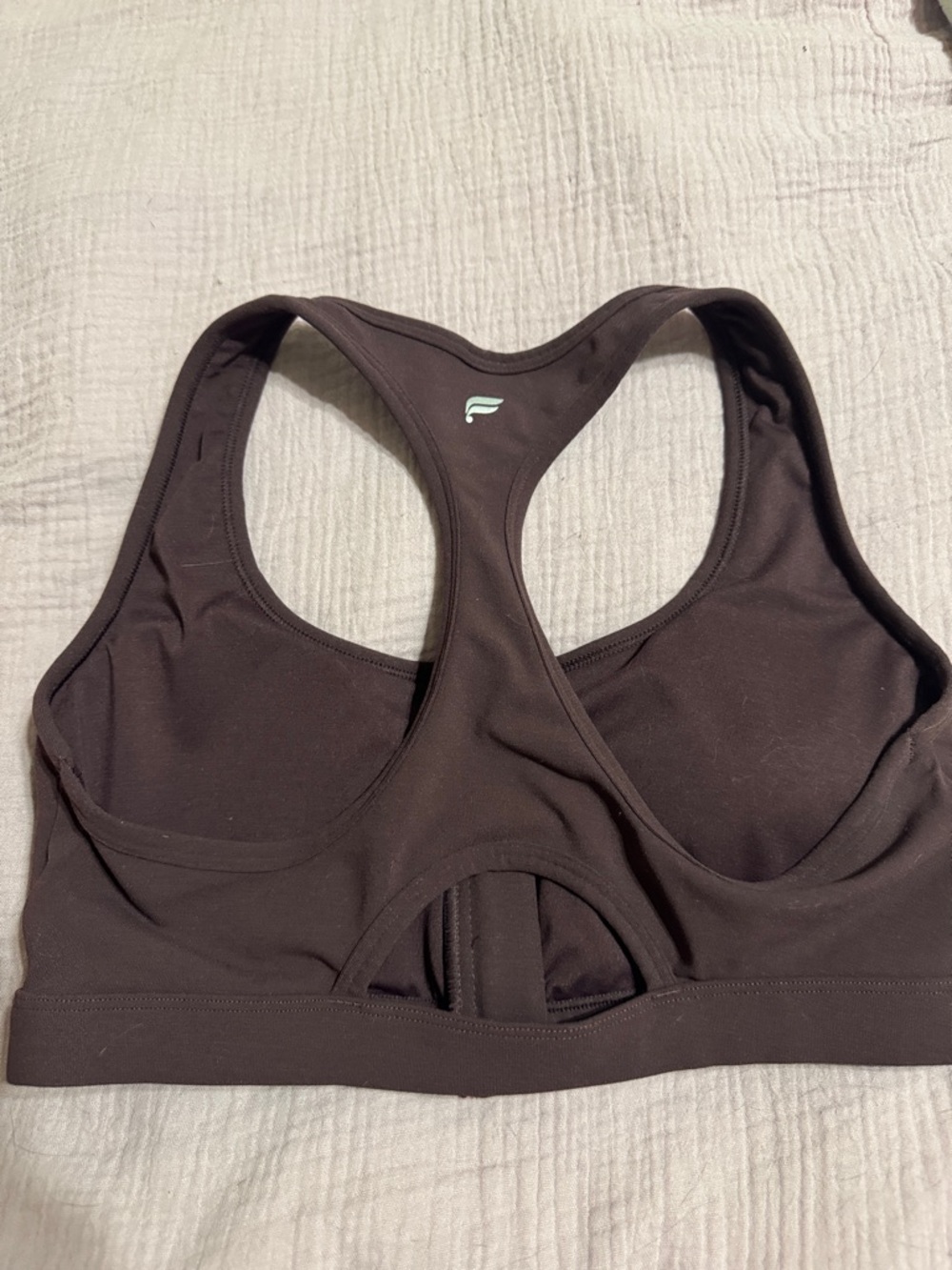 Fabletics Front-Zip Racerback Sports Bra - Brown - Picture 2 of 2